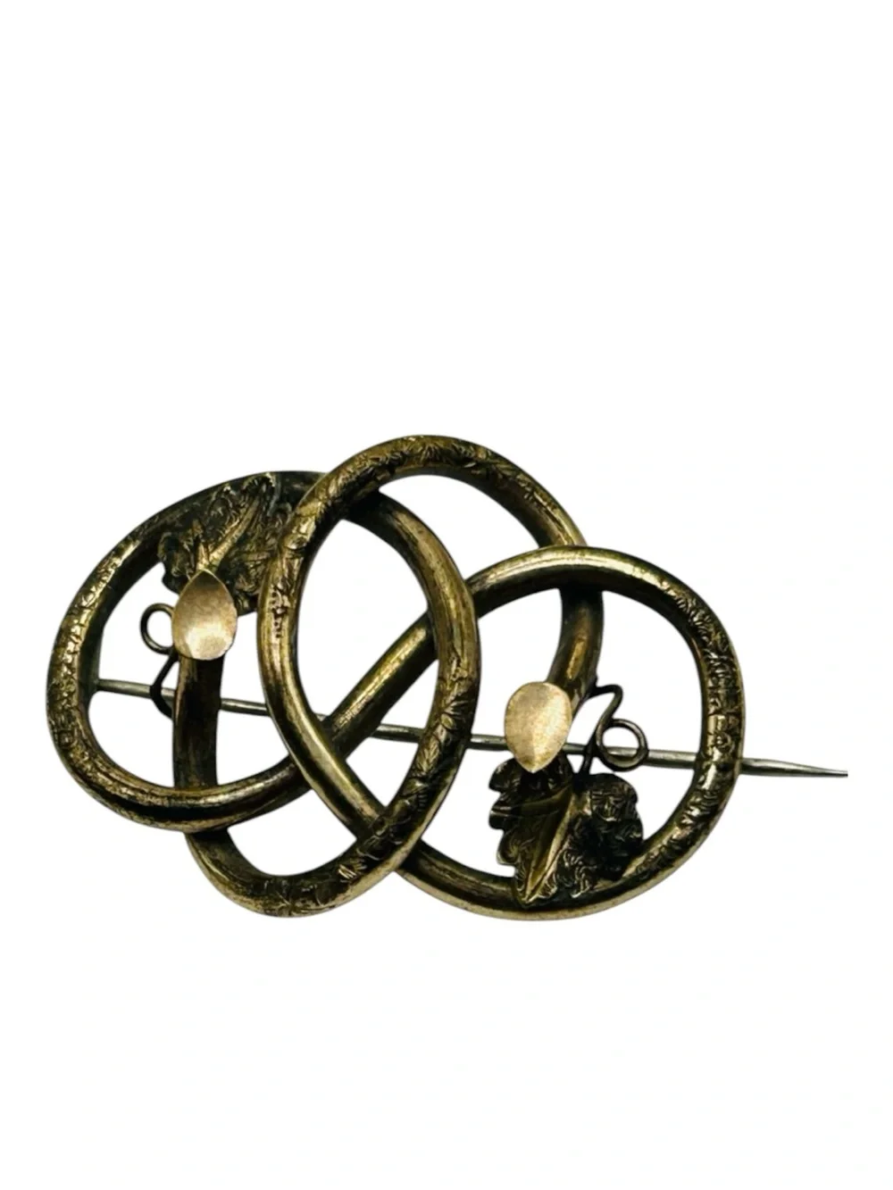 Georgian/Victorian Lovers Knot Snake Rolled Gold Brooch